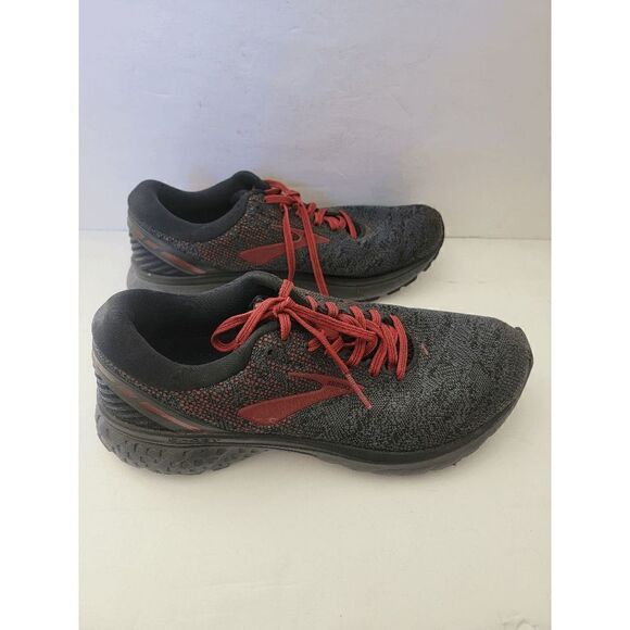 Brooks Ghost 11 Men's Lace Up Gray/Red Running Sneakers Size 9 - Picture 2 of 8
